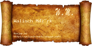 Walisch Márk névjegykártya